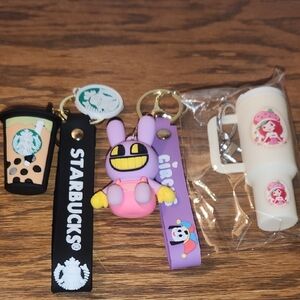 Starbucks, Bunny and Cup Keychain Trio Set